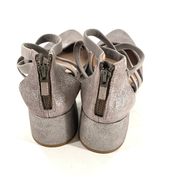 Eileen Fisher Juku Heels 5.5 NWOT Pumps Strappy Comfort Silver Gray Acadeia Prep - Picture 4 of 7